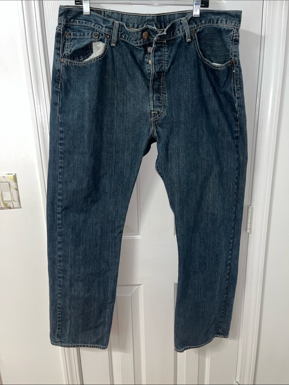 Levi's 501 Relaxed Straight Dark Blue Denim Jeans